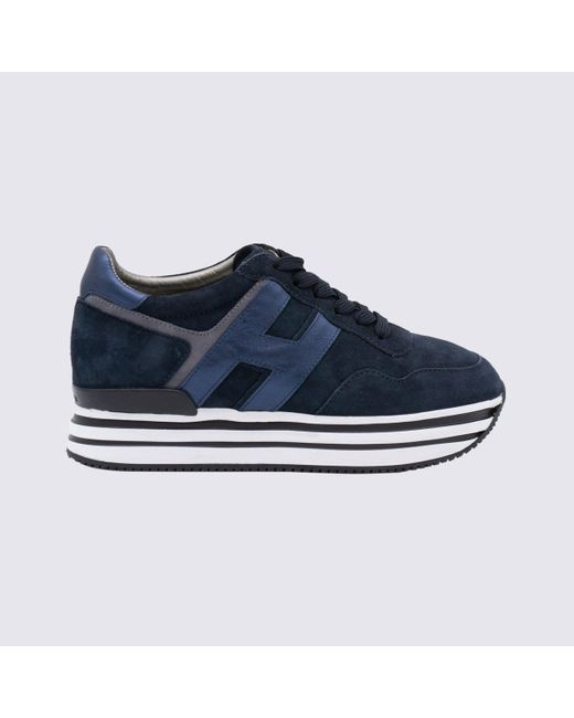 Hogan Blue Suede Midi Sneakers | Lyst