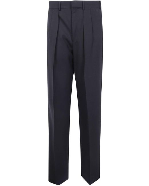 Tom Ford Blue High Twist Broken Twill Double Pleat Trousers for men