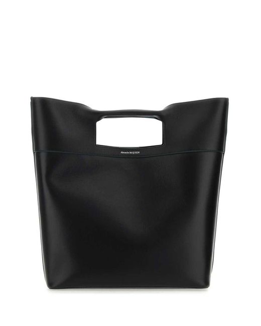 Alexander McQueen Black The Square Bow Leather Handbag for men
