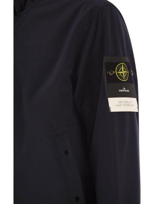 Stone Island Blue Padded Jacket With Waterproof And Windproof Membrane for men