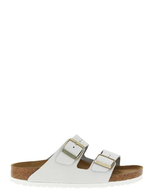 Birkenstock White 'Arizona Bs' Sandals