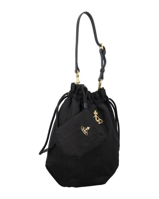 ショルダーバッグ・ポシェット Vivienne Westwood Women's Nylon Drawstring Pouch Set Black Black Drawstring Pouch Set Bag by Vivienne Westwood on Sale