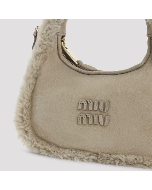 Miu Miu Gray Shoulder Bags