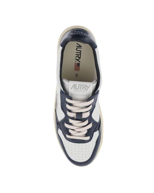 Autry Blue Leather Medalist Low Sneakers for men