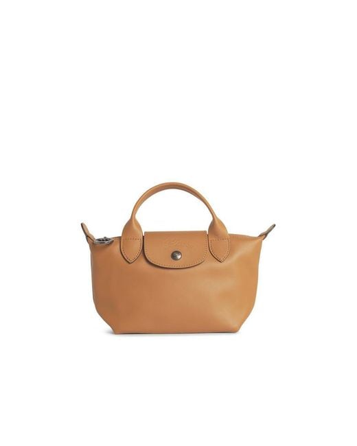 Longchamp White 'Le Pliage Xtra' Leather Bag