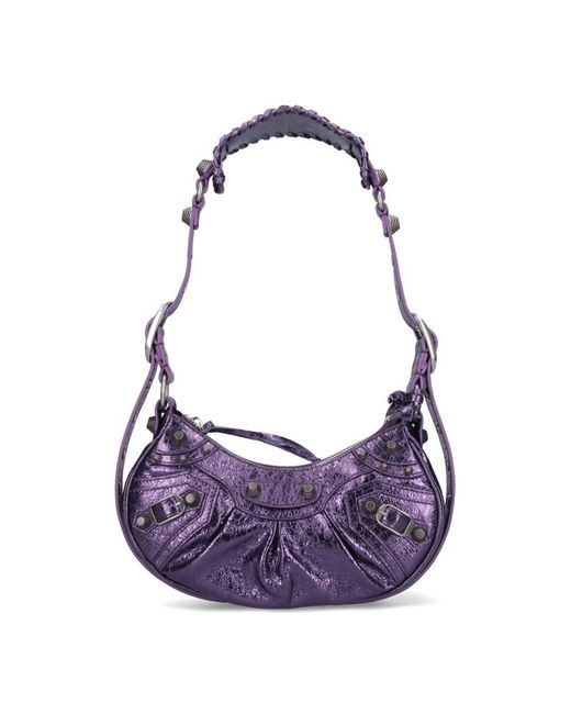 Balenciaga Purple "le Cagole Xs" Shoulder Bag