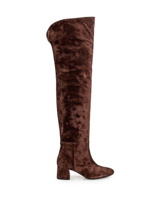 Anna F. Brown Suede Leather Boot