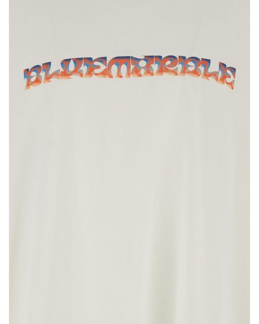 Bluemarble White Sweater With Maxi Print for men