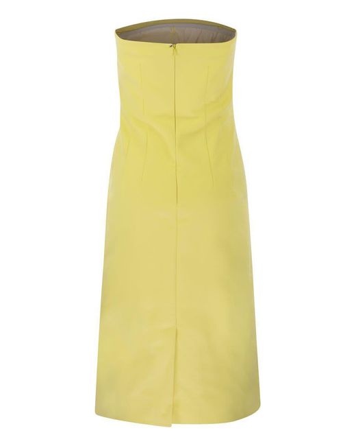 Sportmax Yellow Editta Double Cotton Bustier Dress