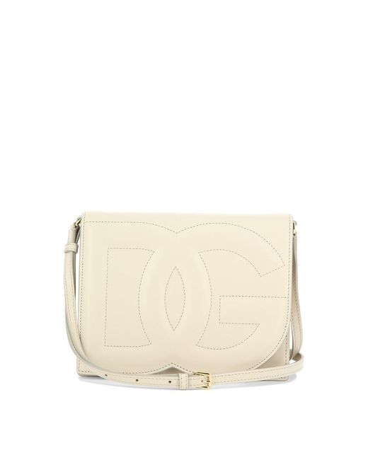 Dolce & Gabbana Natural "dg Logo" Crossbody Bag