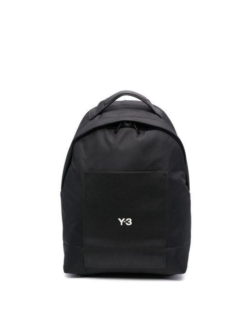 Y-3 Black Lux Logo-print Backpack for men