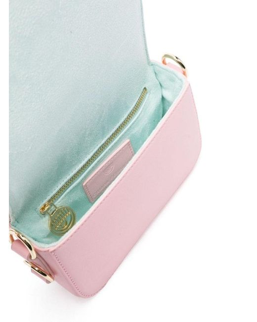 Chiara Ferragni Pink Eyelike Logo-embossed Shoulder Bag