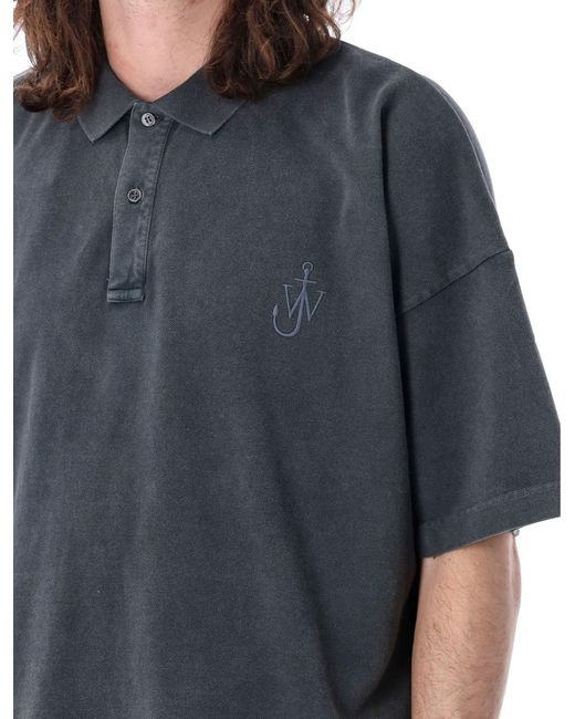 J.W. Anderson Blue Logo Polo Shirt for men