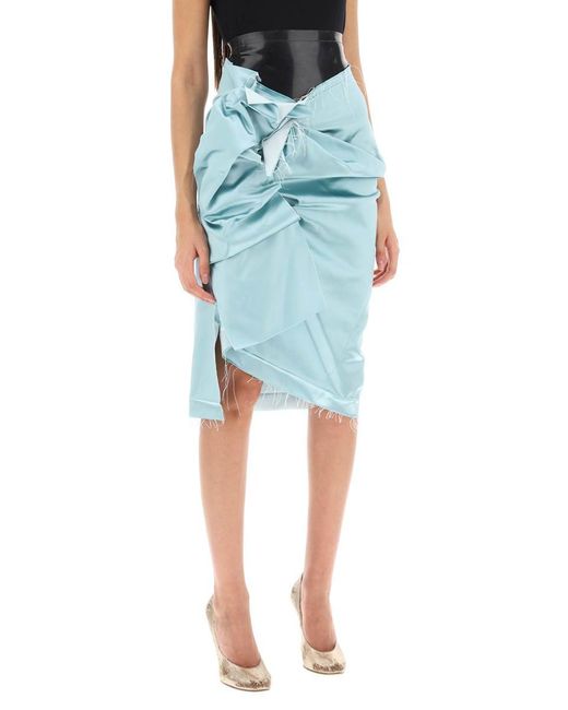Maison Margiela Blue Decortique Skirt With Built In Briefs In Latex