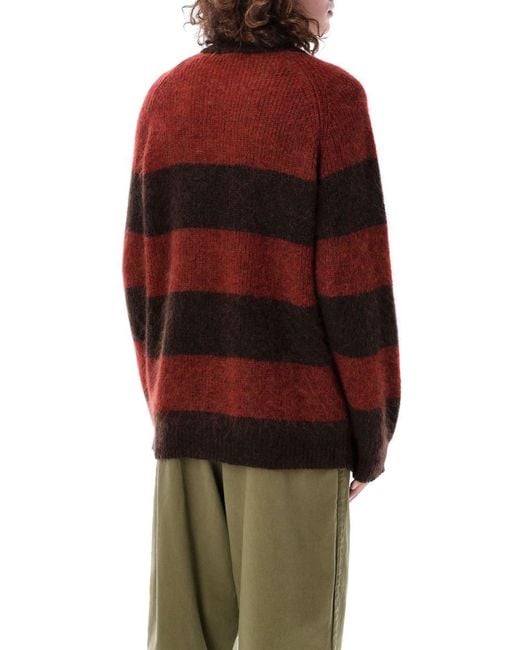 YMC Red Stripes Mohair Sweater for men