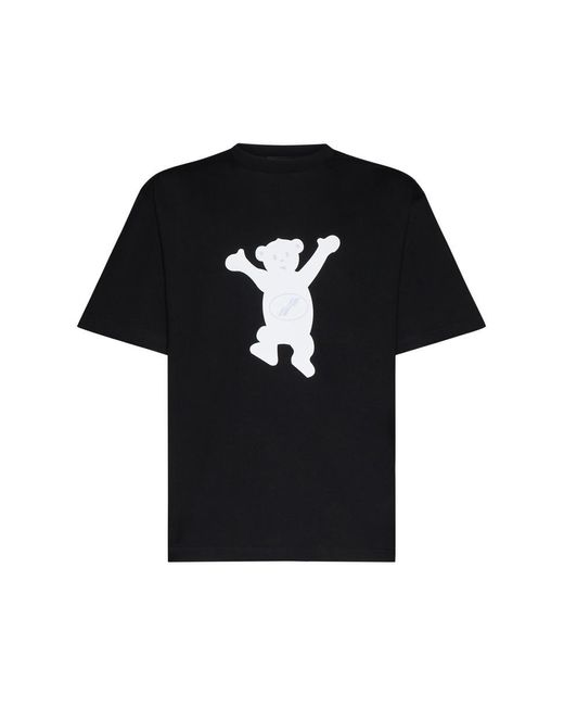 we11done Black Teddy Cotton T-shirt for men