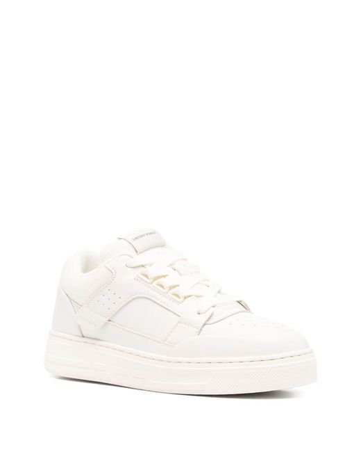 Emporio Armani White Leather Sneakers