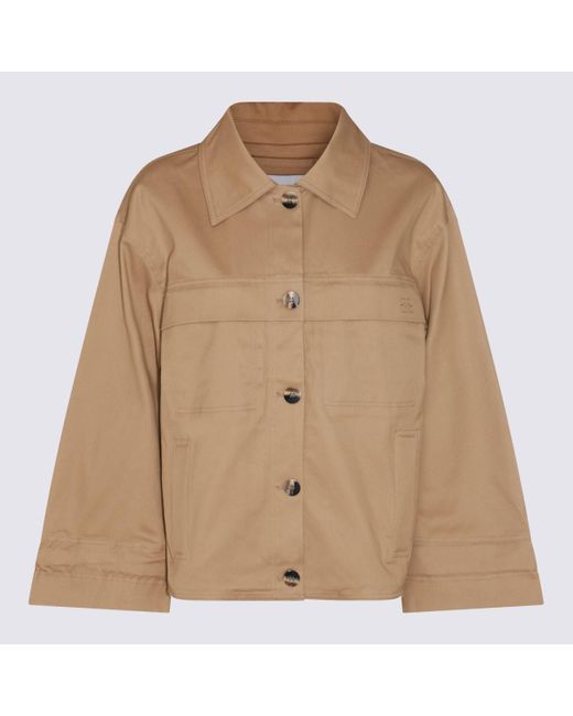 Ganni Brown Cotton Casual Jacket