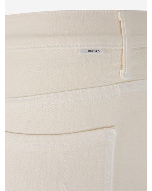 Mother White Cotton Flare Jeans