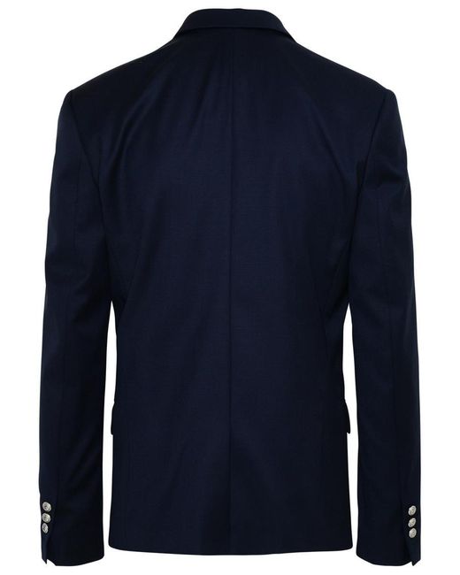Balmain Blue Navy Jersey Blazer for men