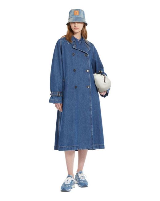 Weekend by Maxmara Blue Blasy Denim Trench Coat