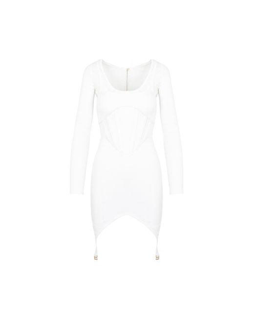 Dion Lee Cotton Fin Corset Dress in White | Lyst
