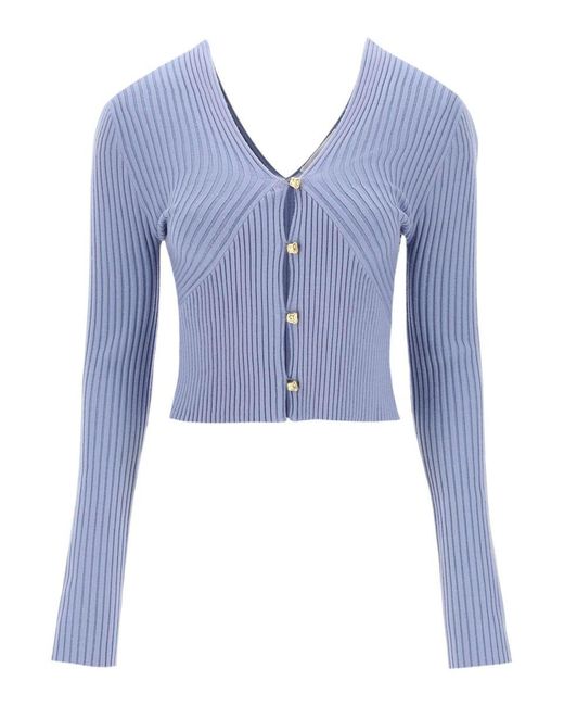 Chloé Blue Chloe' Cardigan With Sculpted Buttons