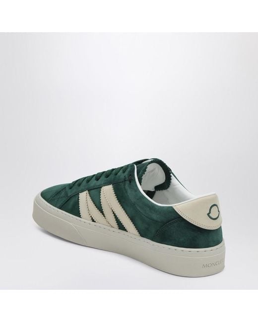 Moncler Green Suede Monaco2 Trainer for men
