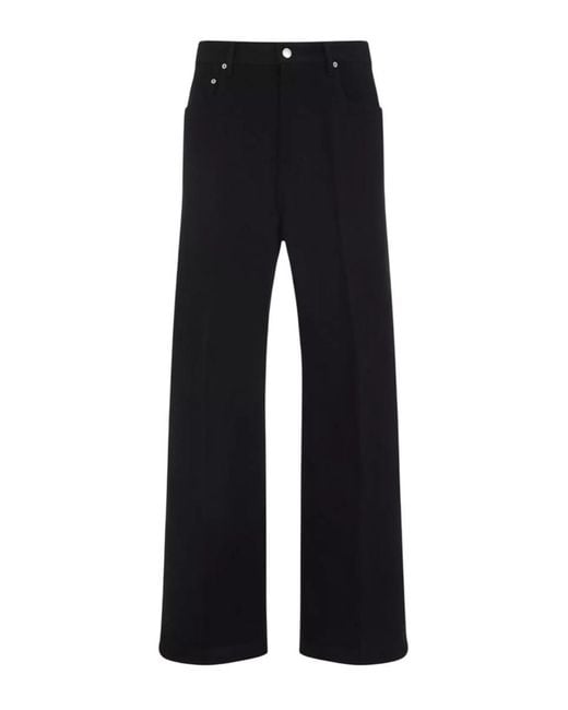Rick Owens Black Geth Straight-fit Wide-leg Denim Pants for men