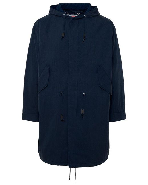 KENZO Blue Nylon Parka for men