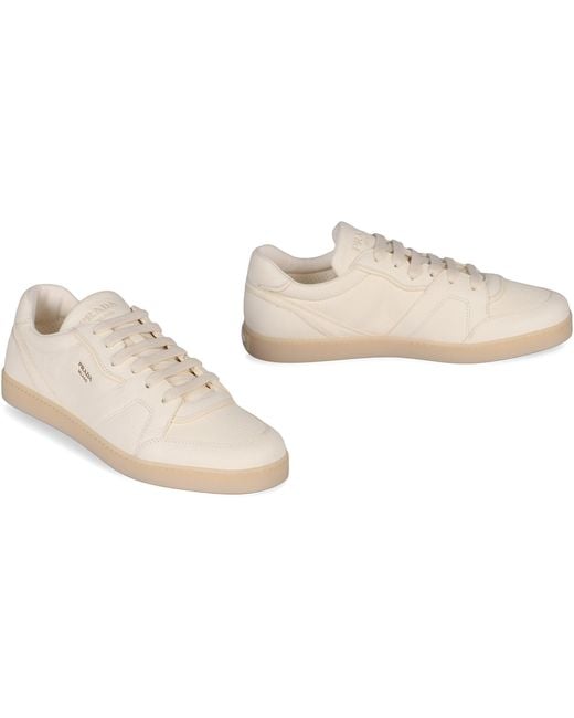 Prada Pink Low-Top Leather Sneakers for men