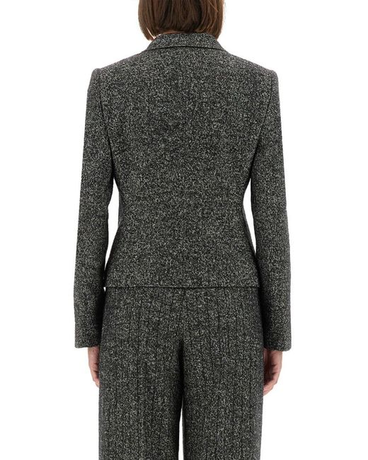 Dolce & Gabbana Black Single-breasted Jacket In Wool Blend Dot