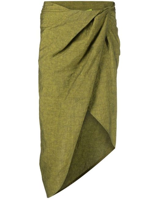 GAUGE81 Green Paita Draped Midi Skirt