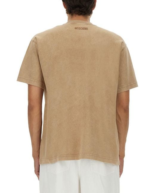 Moschino Natural Smiley Heavy Cotton T-Shirt for men