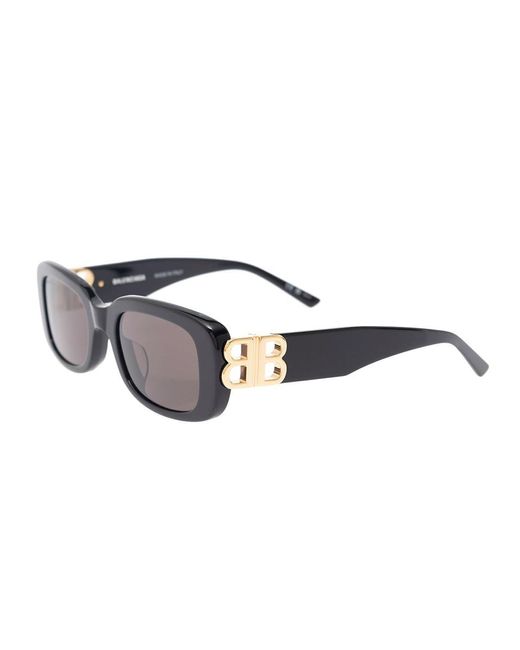 Balenciaga 'dynasty 0310sk' Black Rectangular Sunglasses With Bb Logo Detail In Acetate Woman