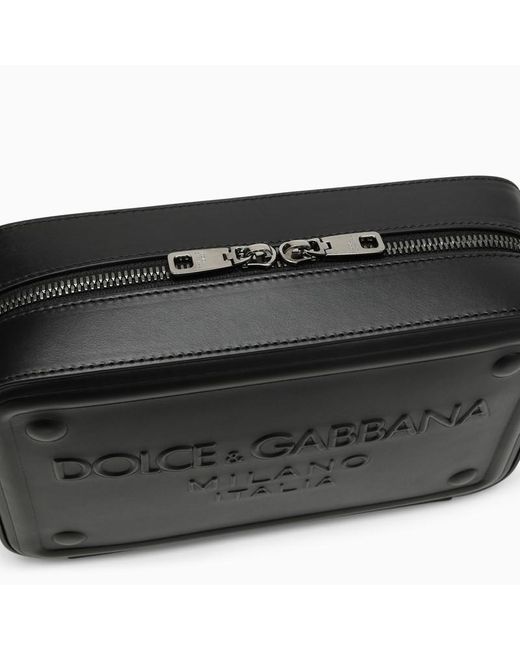 Dolce & Gabbana Black Dolce&Gabbana Calfskin Shoulder Bag for men