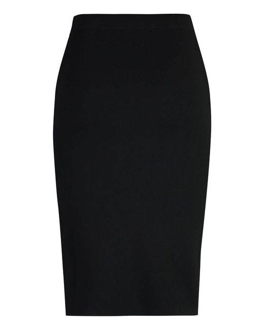 Saint Laurent Black Wool Pencil Skirt
