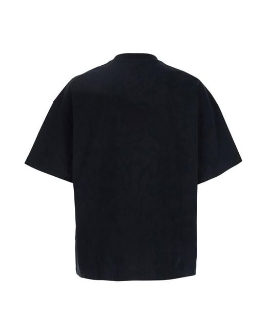 Jil Sander Black Tone-On-Tone Over Fit Mc Logo T-Shirt for men