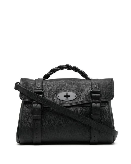 Mulberry Alexa Heavy Black Leather Handbag Woman