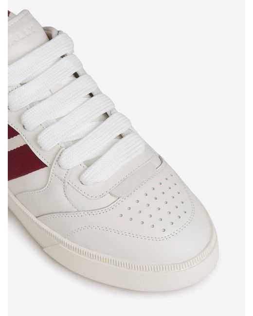 Bally Pink Striped Leather Sneakers for men