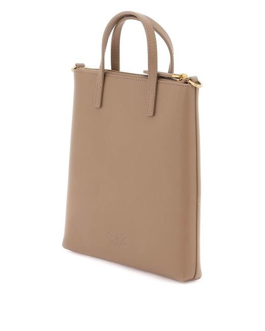 Pinko Brown Leather Mini Tote Bag