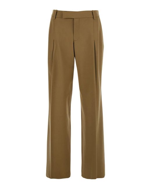 FEDERICA TOSI Natural Palazzo Pants With Pences On The Front