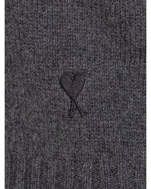 AMI Gray Grey Turtleneck In Wool Blend