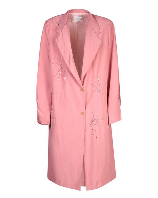 Forte Forte Pink Embroidery Duster Coat