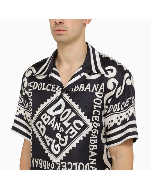 Dolce & Gabbana Black Dolce&Gabbana Hawaii Shirt With Print for men