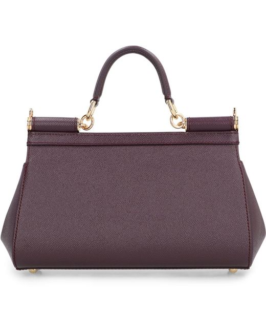 Dolce & Gabbana Purple Sicily Medium Leather Handbag