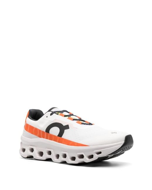 On Shoes White On Cloudmonster Running Sneakers for men