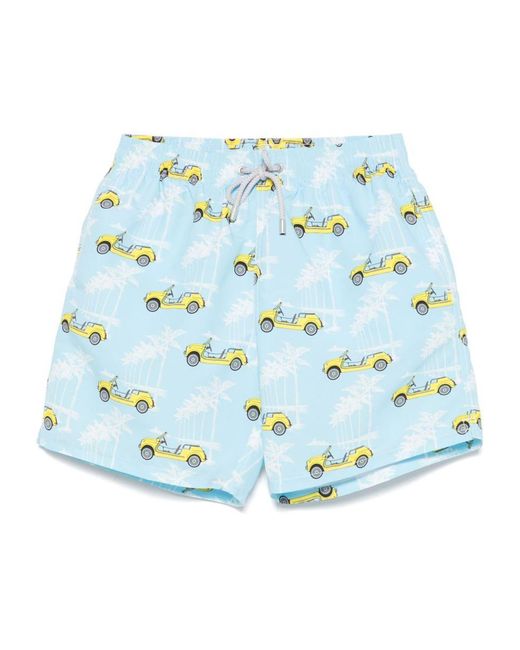Mc2 Saint Barth Blue Light 'Gustavia' Swimsuit With Print for men