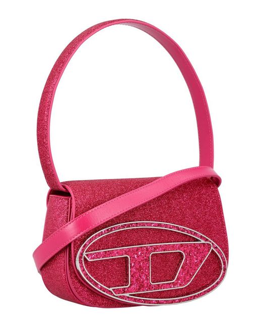 DIESEL Red 1Dr Glitter Shoulder Bag