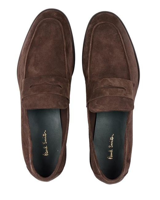 Paul Smith Brown Figino Suede Loafers for men